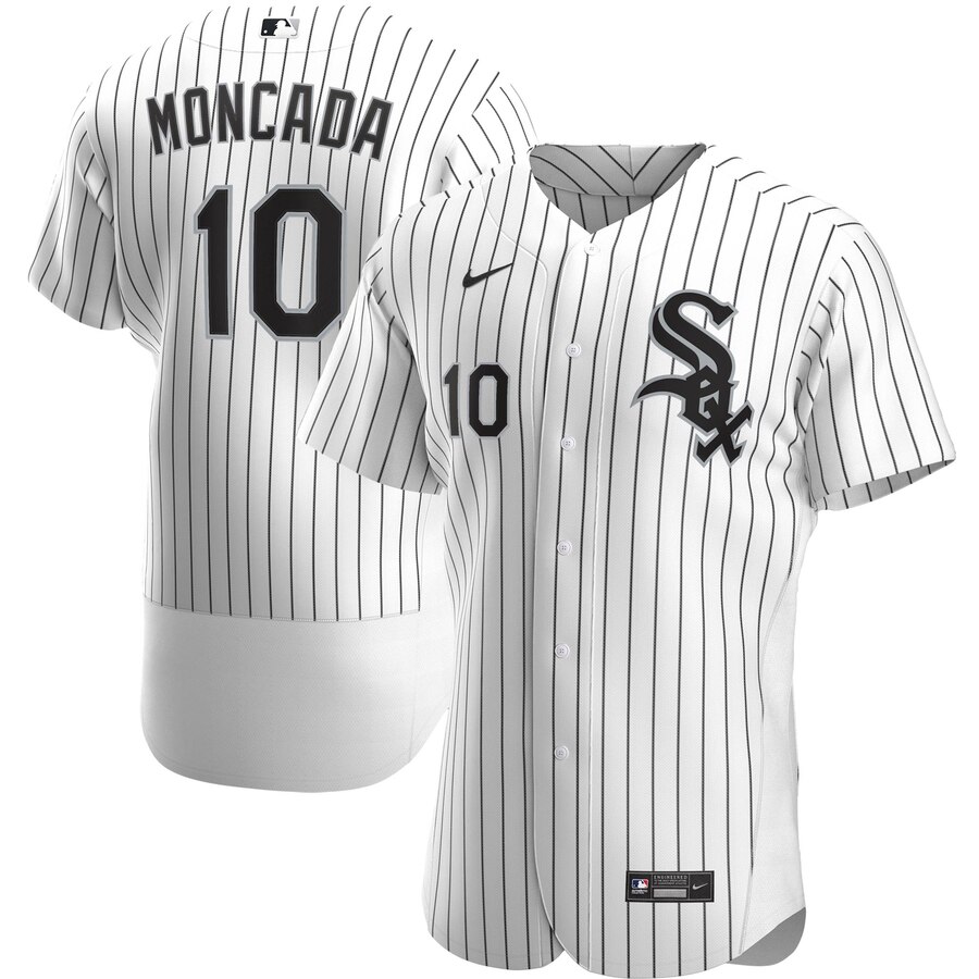 Chicago White Sox #10 Yoan Moncada Men Nike White Home 2020 Authentic Player MLB Jersey->chicago white sox->MLB Jersey